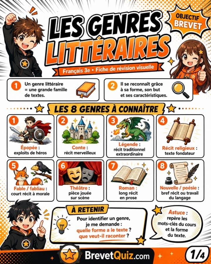 Fiche de révision — Les genres littéraires
