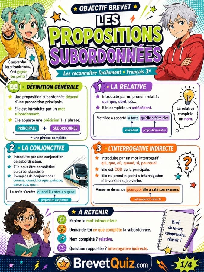 Fiche de révision — Les propositions subordonnées
