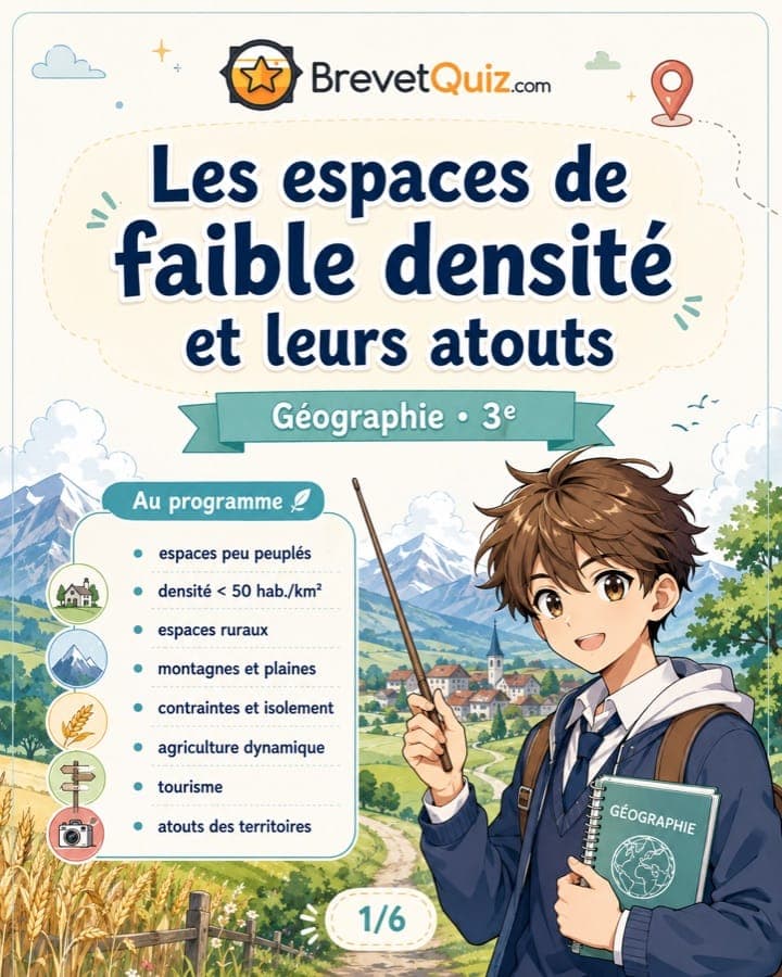 Fiche de révision — Les espaces de faible densité