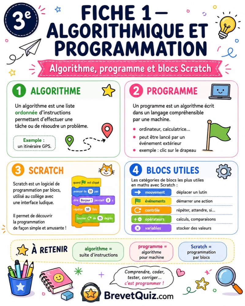 Fiche de révision — Algorithmique et programmation