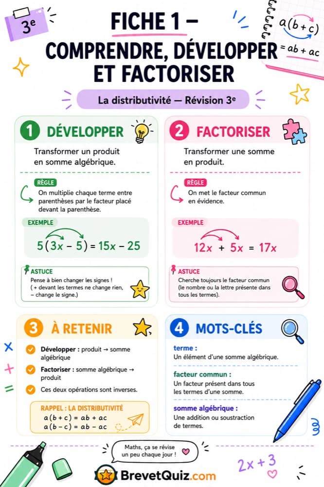 Fiche de révision — La distributivité