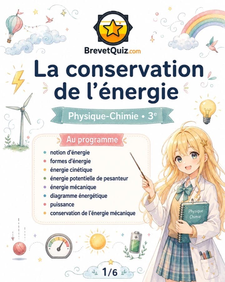 Fiche de révision — La conservation de l'énergie