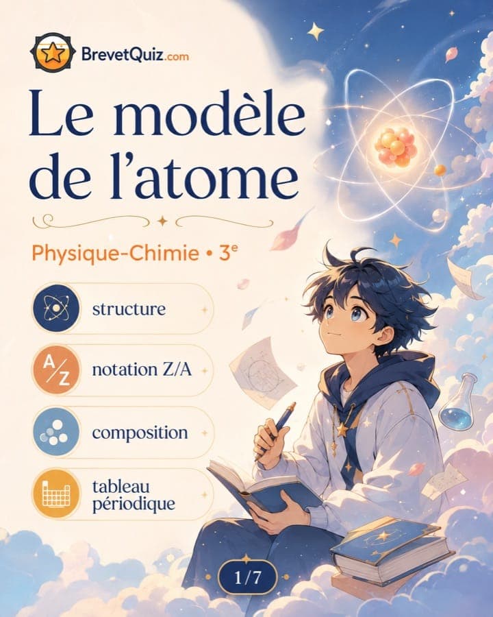 Fiche de révision — Le modèle de l'atome