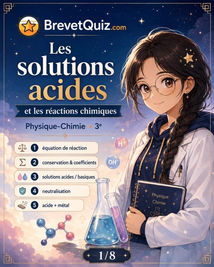 Fiche de révision — Solutions acides et réactions chimiques
