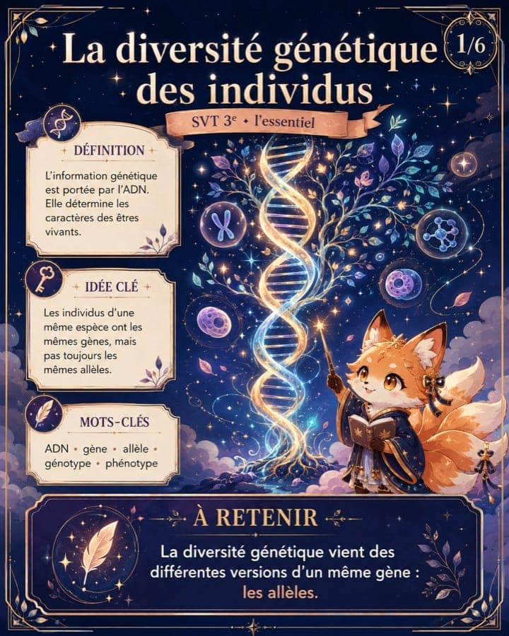 Fiche de révision — La diversité génétique
