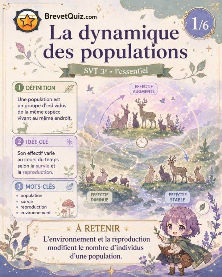 Fiche de révision — La dynamique des populations