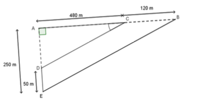 Figure géométrique du parcours ACDEB